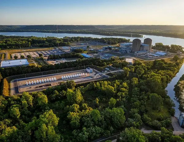industrial area surrounded by trees
